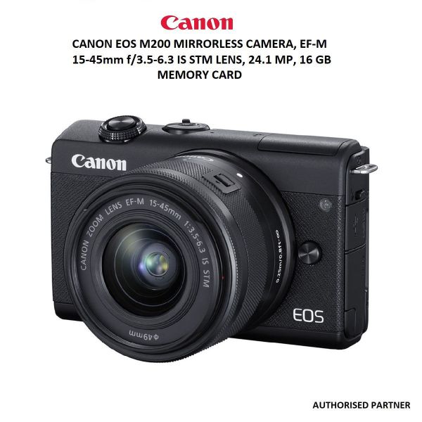 Picture of Canon EOS M200 Mirrorless Digital Camera with 15-45mm Lens (Black)