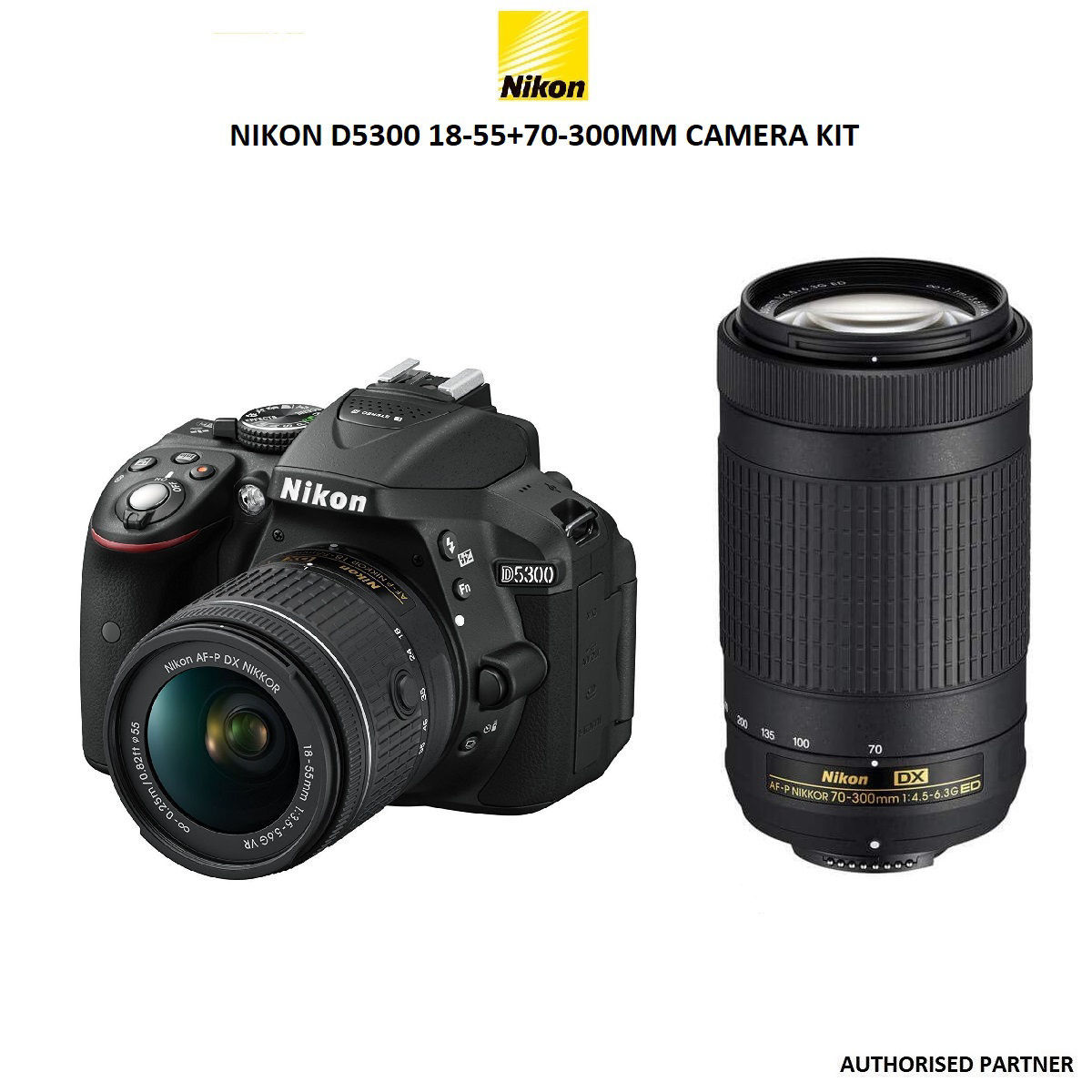 Nikon D5300 DSLR Camera with 1855mm and 70300mm VR Nikkor Lens