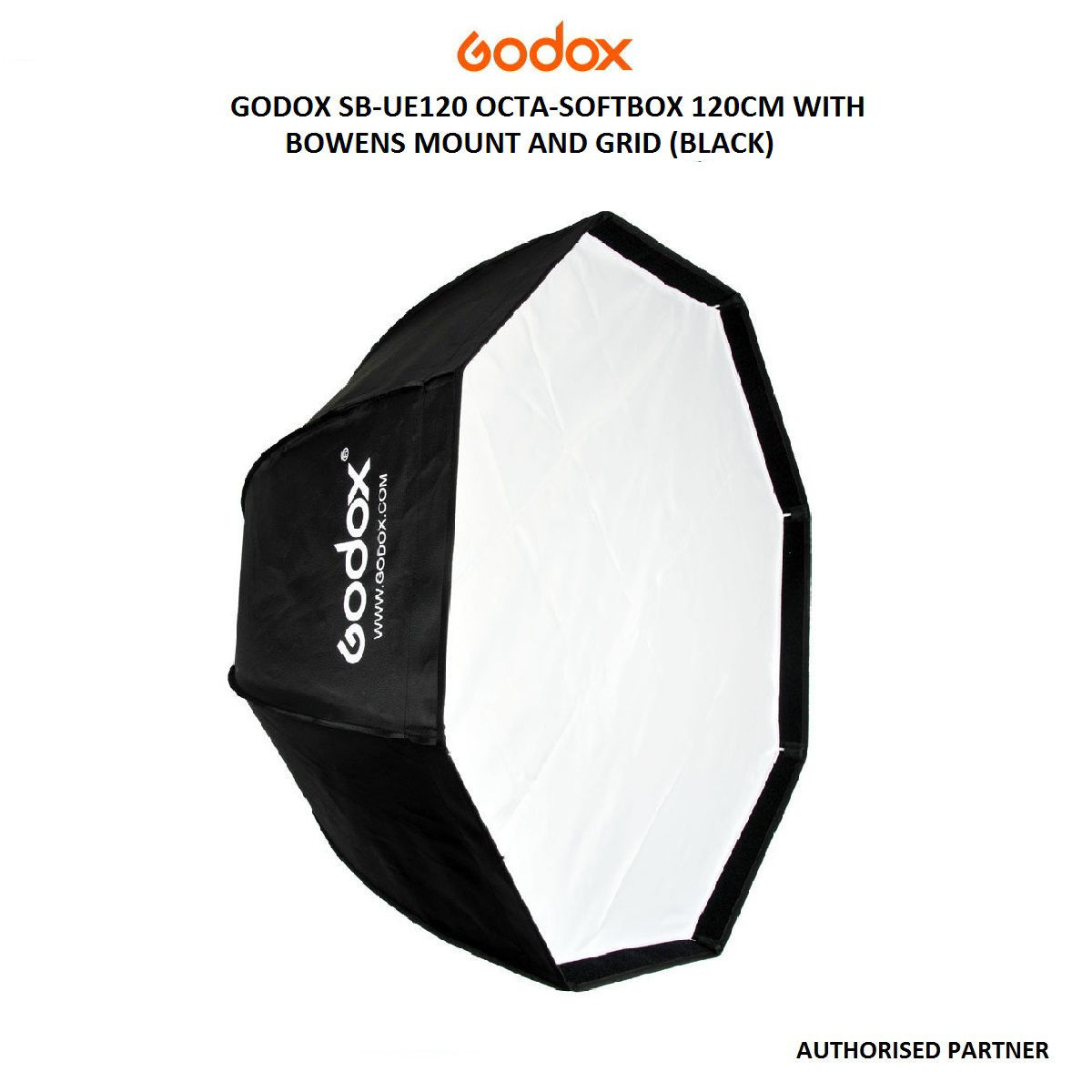 Godox SBUE120 OctaSoftbox 120cm with Bowens Mount and Grid (Black