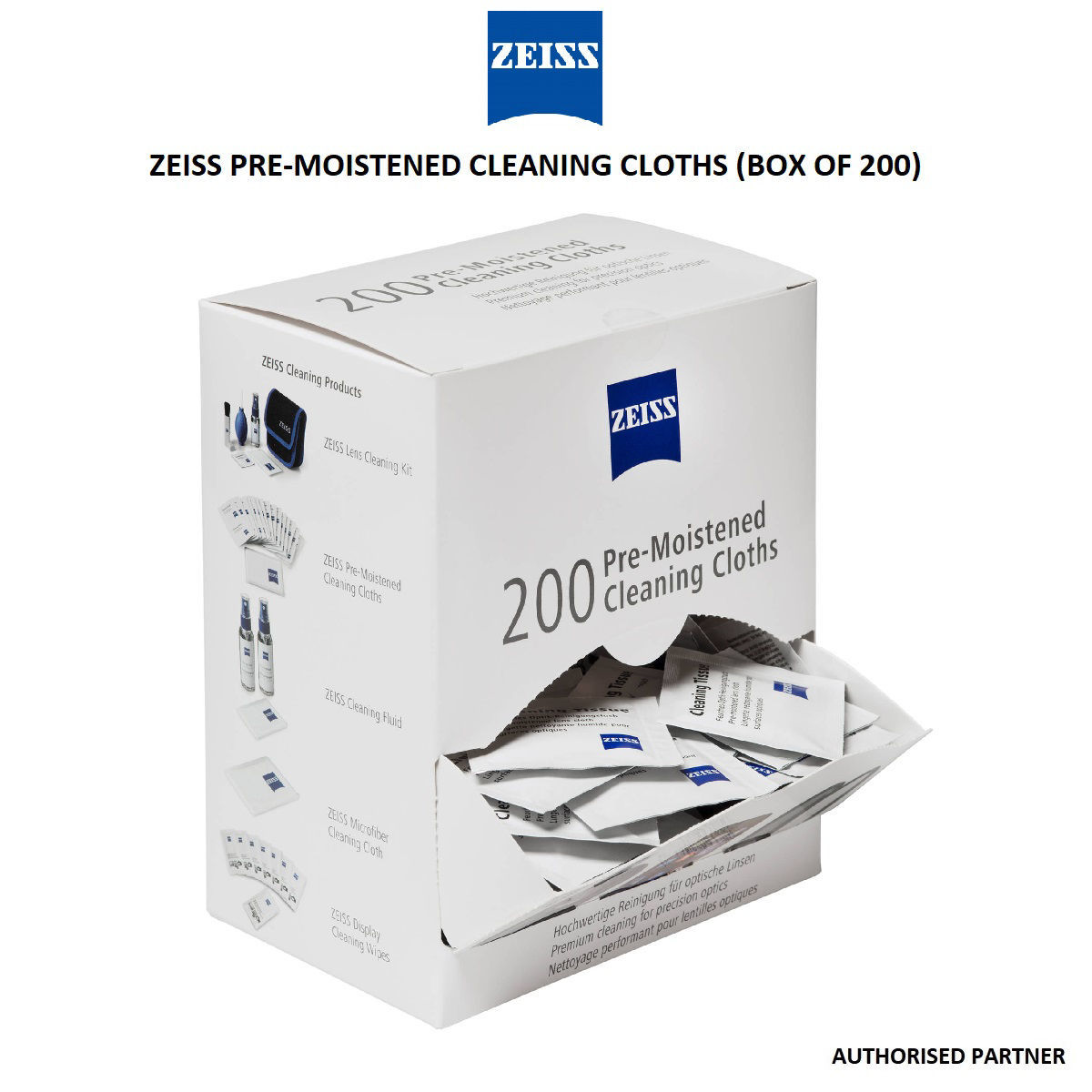 ZEISS PreMoistened Cleaning Cloths (Box of 200) Future Forward