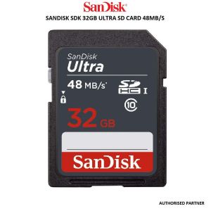 Picture of SanDisk Ultra 32GB SDHC Class 10 UHS-1 48MB/s Memory Card