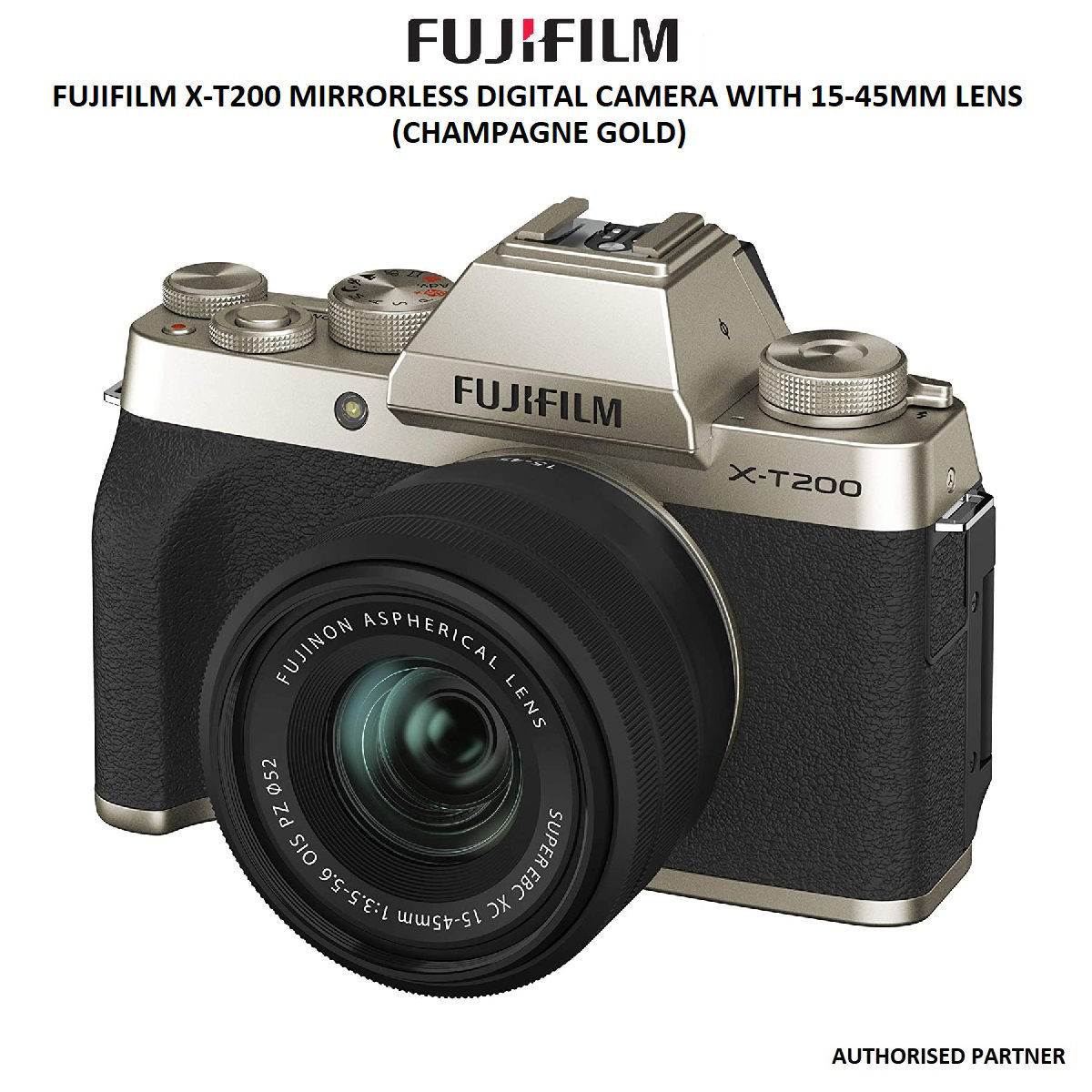FUJIFILM XT200 Mirrorless Digital Camera with 1545mm Lens (Champagne