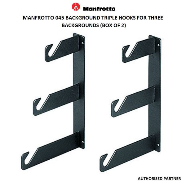 Picture of Manfrotto 045 Background Triple Hooks for Three Backgrounds (Box of 2)