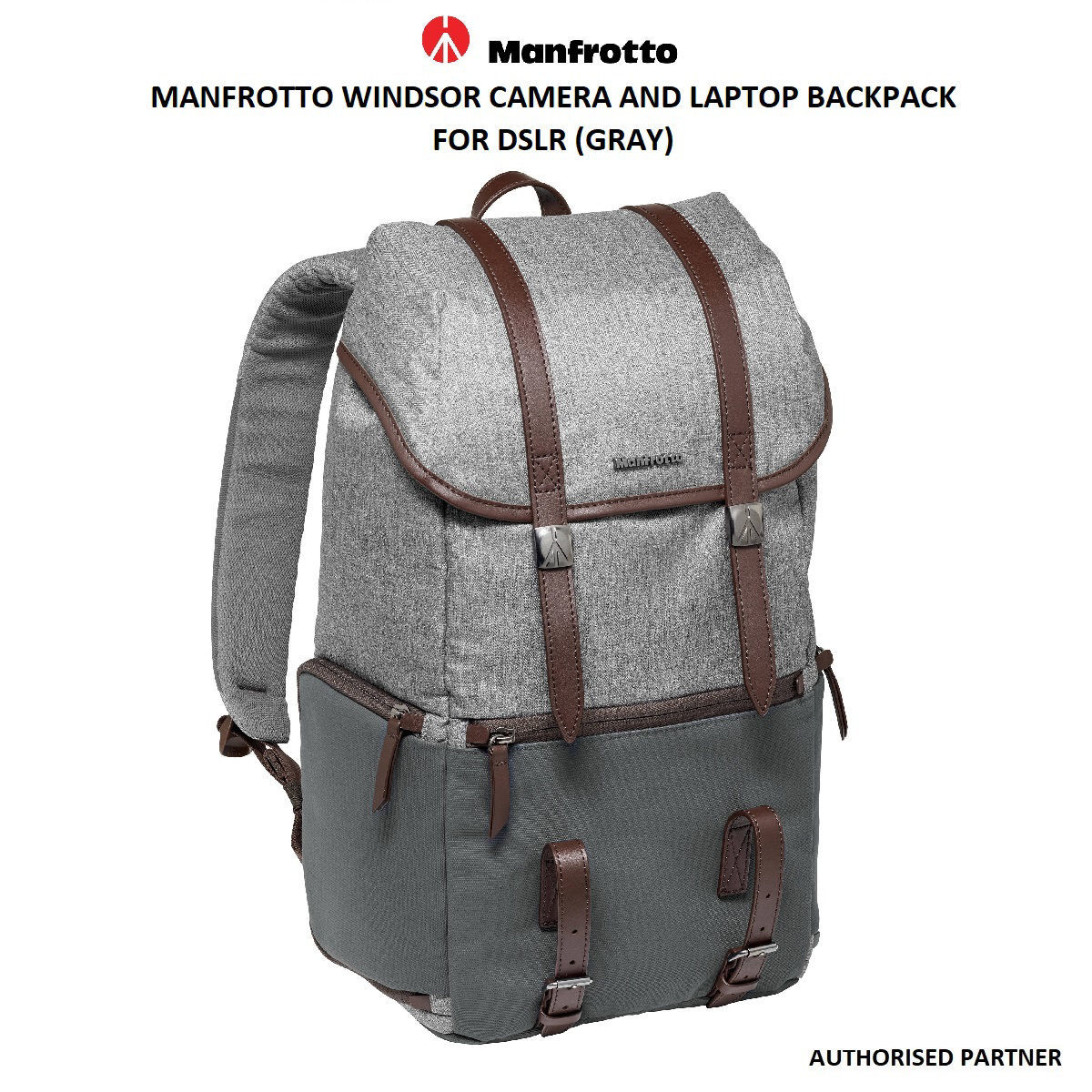 Manfrotto Windsor Camera and Laptop Backpack for DSLR (Gray) Future