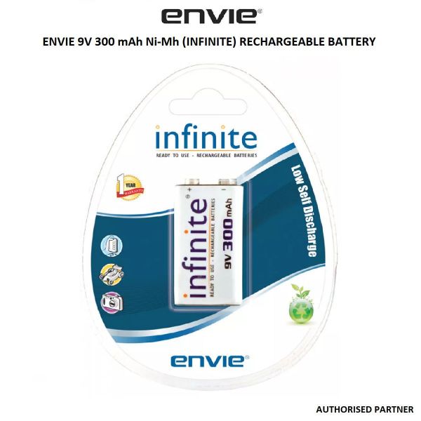 Picture of Envie 9V 300 Mah Ni-Mh (Infinite) Rechargeable Battery