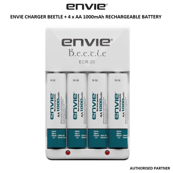 Picture of Envie Charger Beetle + 4 x AA 1000mAh Rechargeable Battery