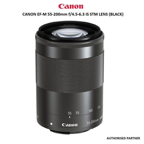 Canon EF-M 55-200mm f/4.5-6.3 IS STM Lens (Black)