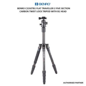 Picture of Benro C2192TB1 Flat Traveller 2 Five Section Carbon Twist Lock Tripod with B1 Head