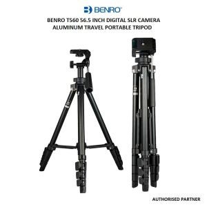 Picture of Benro T560 56.5 Inch Digital SLR Camera Aluminum Travel Portable Tripod with Carry Bag