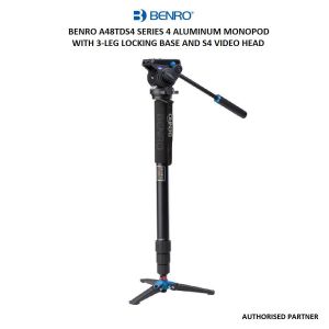 Picture of Benro A48TDS4 Series 4 Aluminum Monopod with 3-Leg Locking Base and S4 Video Head
