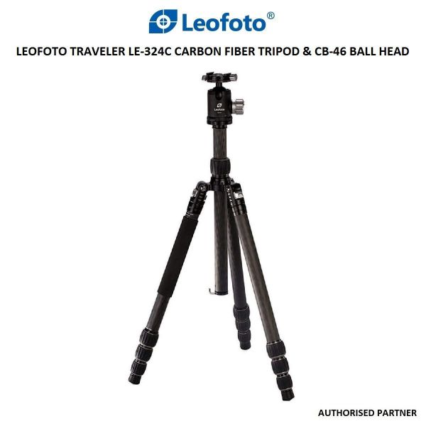 Picture of Leofoto Traveller LE-324C Carbon Fiber Tripod & CB-46 Ball Head