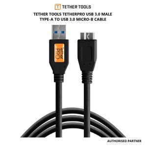 Picture of Tether Tools TetherPro USB 3.0 Male Type-A to USB 3.0 Micro-B Cable (15', Black)