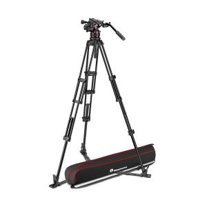 Picture of Manfrotto 612 Nitrotech Fluid Video Head and Aluminum Twin Leg Tripod with Ground Spreader