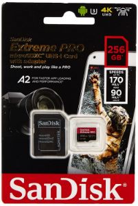 Picture of Sandisk Extreme Pro Micro SD 256GB with Adapter