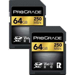 Picture of ProGrade Digital 64GB UHS-II SDXC Memory Card (2-Pack) (Gold)