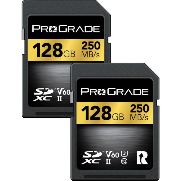 Picture of ProGrade Digital 128GB UHS-II SDXC Memory Card (2-Pack) (Gold)