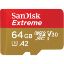 Picture of Sandisk Extreme 64GB microSDXC Card UHS-I U3 V30 Speed up to 170MB/s