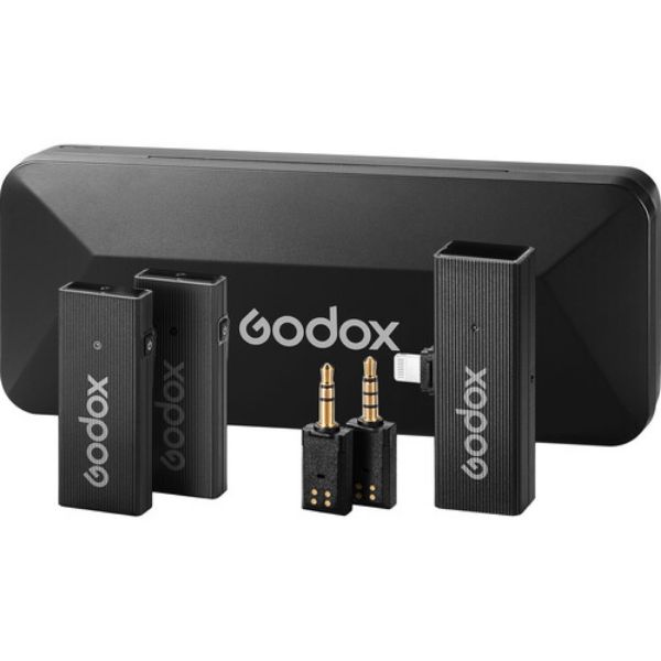 Picture of Godox MoveLink Mini LT 2-Person Wireless Microphone System for Cameras & iOS Devices (2.4 GHz, Classic Black)