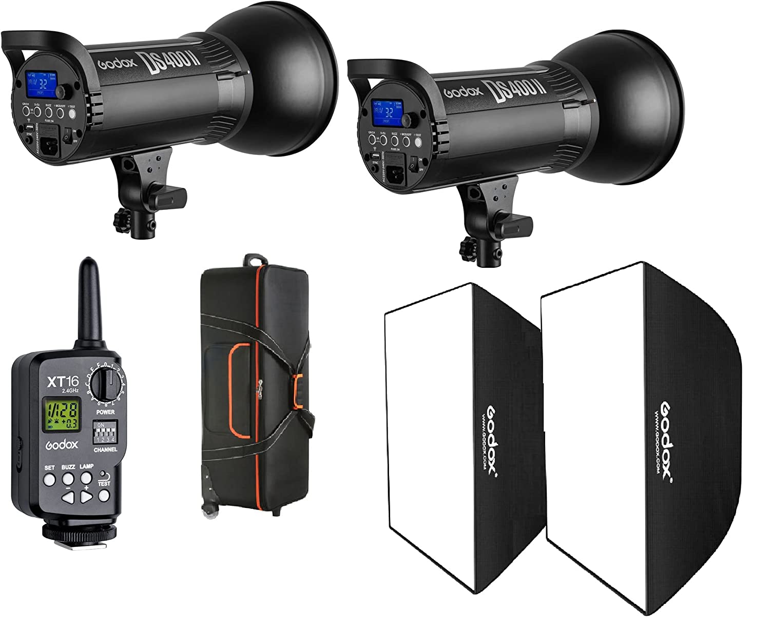 Godox DS400II Studio Kit Power 400Ws GN 65 Bowens Mount Photography Photo Studio Light Kit