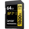 Picture of Lexar 64GB Professional 1800x UHS-II SDXC Memory Card (GOLD Series)